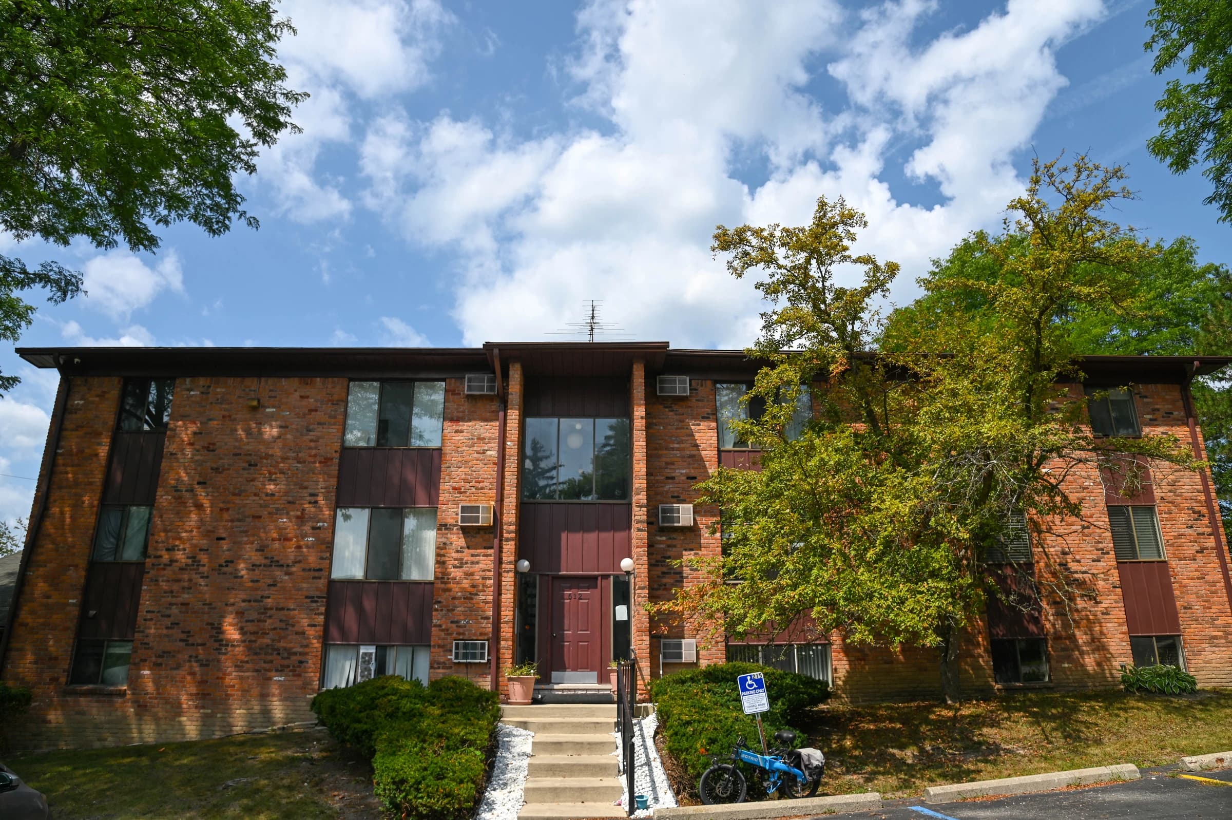 Brick apartment building at Village East