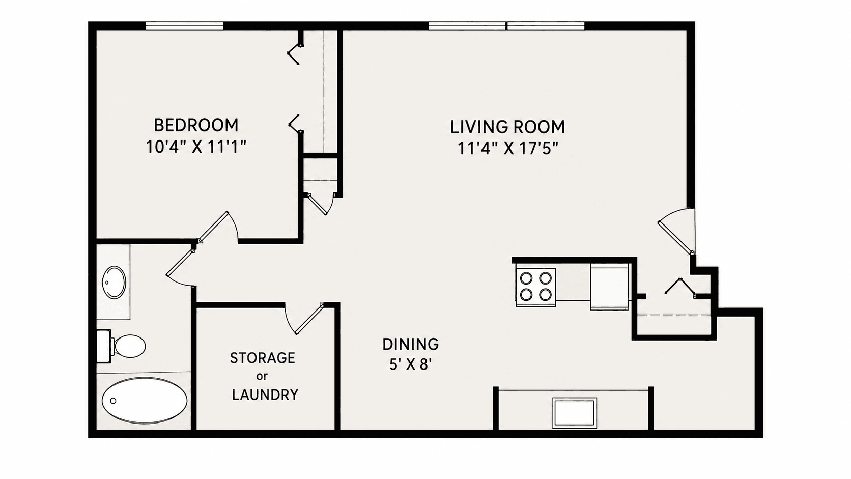 One Bedroom apartment floor plan
